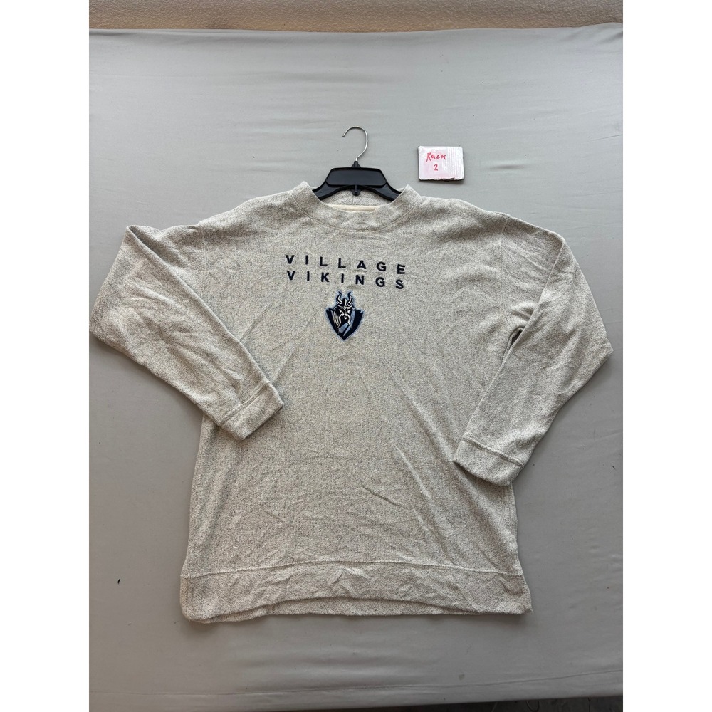 Original League Collegiate Outfitters Village Vikings Gray Neck Sweatshirt L